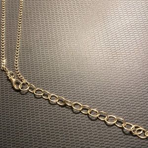 Super Long Gold and Pearl Necklace